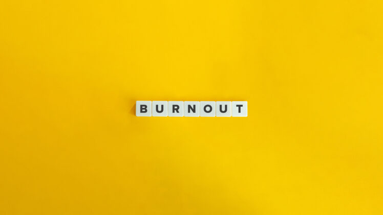 photo of burnout in block letters